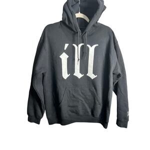 Nas ILL Hoodie Black Rap Street Y2K Grunge Hip Hop Sz M ILLMATIC 90s Comfort